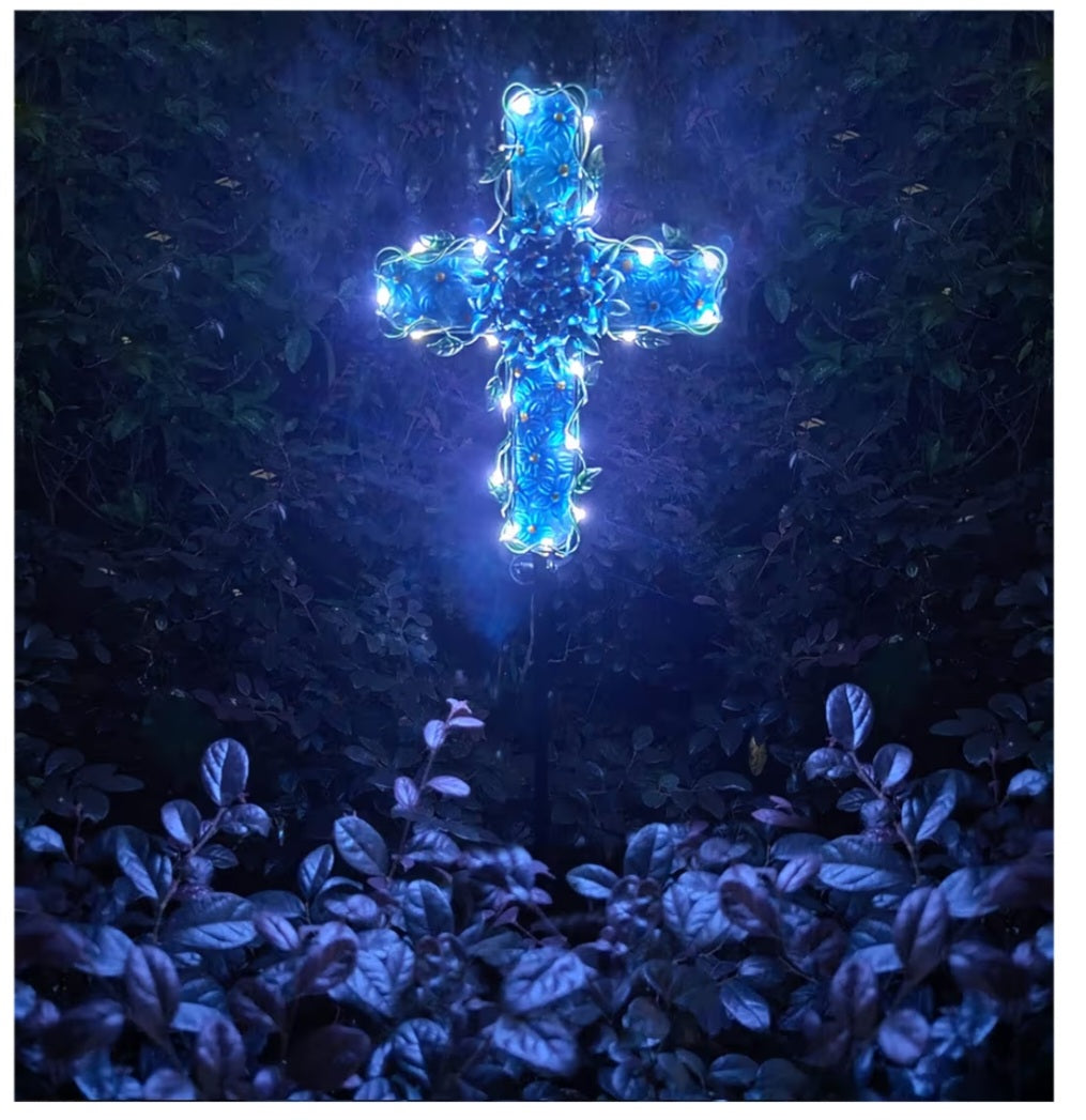 COOZZYHOUR Solar Cross Garden Lights