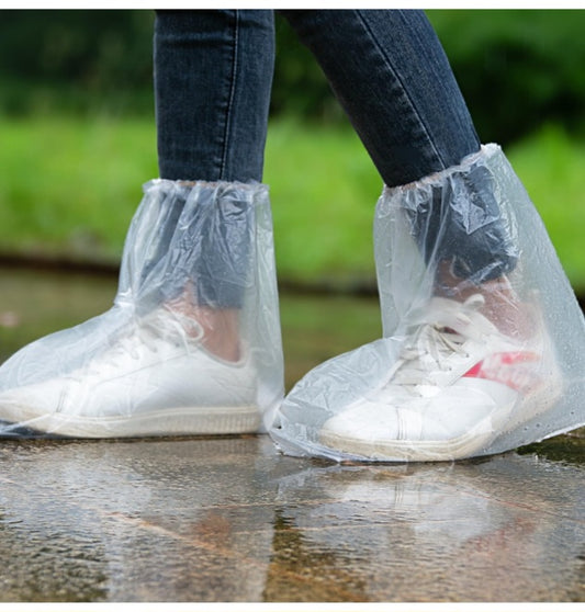 -001 NEW ITEM-5 Pairs of Waterproof Shoe Covers for Rain - Disposable Plastic Rain Shoe Covers