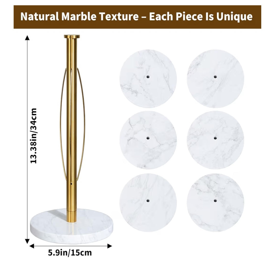 Marble Base Gold Paper Towel Holder