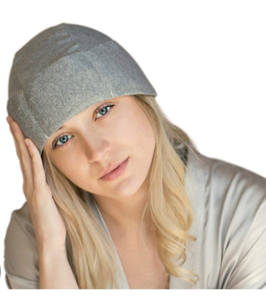 -001 NEW ITEM-Migraine Gel Ice Hat by FOMI Care. Wearable Cold Therapy Wrap for Tension, Sinus, Pressure Pain Relief | Stress Reliever | Freezable (Gray - 3 Packs)