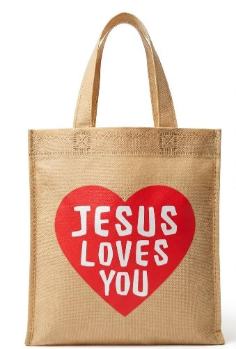 Jesus Loves You Non Woven  Reusable Gift Bag with Handles 9.84 x 8.66 (5 pack)