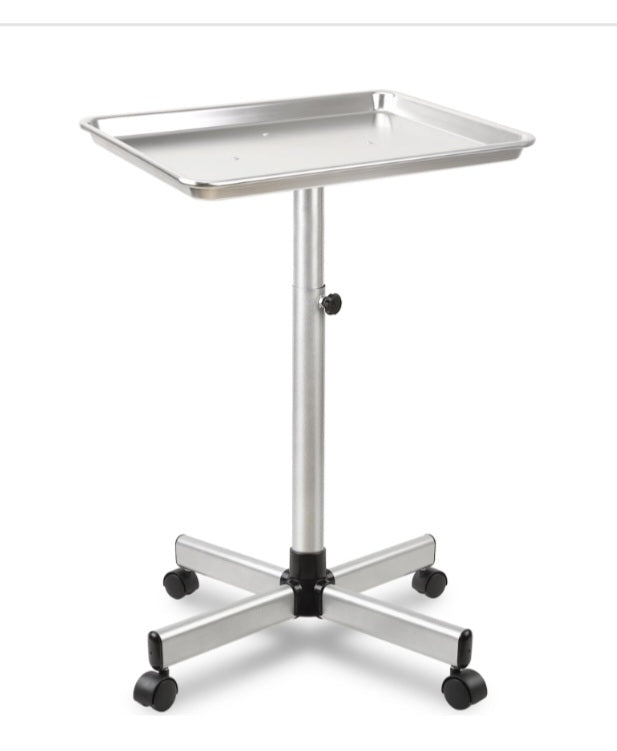 -001 NEW ITEM-Salon Tray Cart,Aluminum Instrument Tattoo Trolley Tray with Wheels Adjustable Height