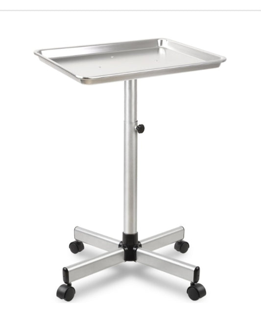 -001 NEW ITEM-Salon Tray Cart,Aluminum Instrument Tattoo Trolley Tray with Wheels Adjustable Height