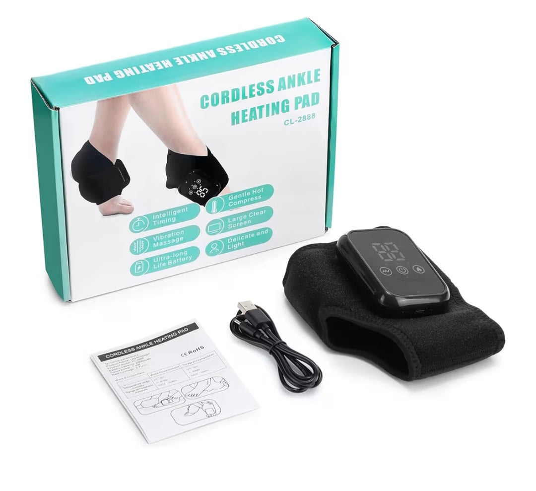 -001 NEW ITEM- Ankle Heating Pad Wrap with Massage