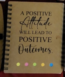 -001 NEW ITEM-Inspirational Notebook with Sticky Notepads and Bamboo Ballpoint Pen