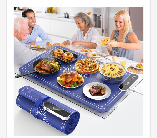 -001 NEW ITEM--Electric Food Warming Tray with Insulation Pad and 9-Level Temperature