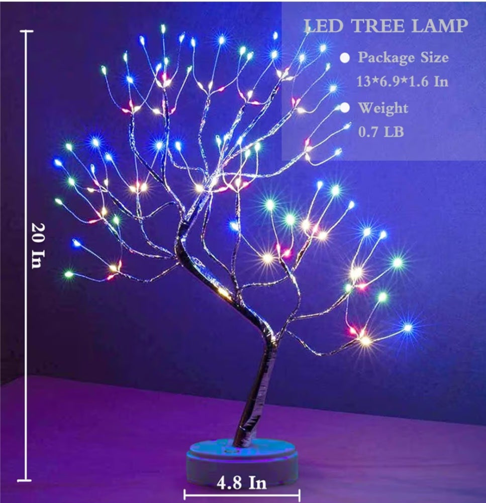 Tabletop 20" 108 LED Bonsai Tree Light, Sparkly Fairy Spirit Tree Lights, Battery/USB Operated