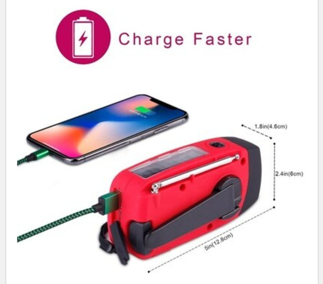 Emergency Solar / Hand Crank Weather Radio with Flashlight