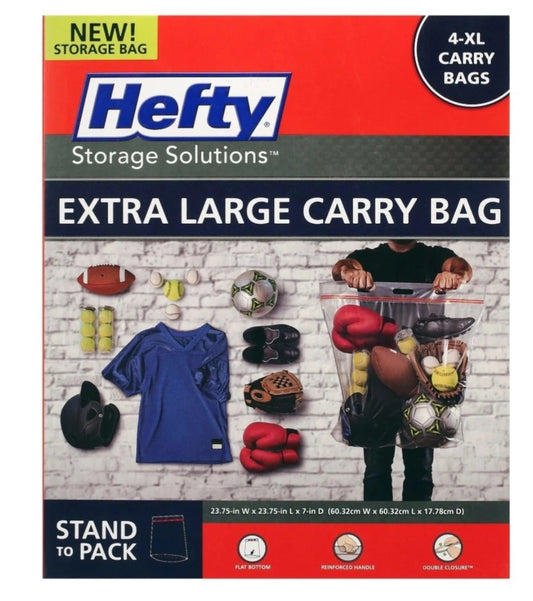 Hefty Storage Solution Extra Large Carry Bags (4) Bags