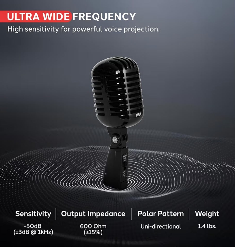 Pyle Classic Retro Dynamic Vocal Microphone