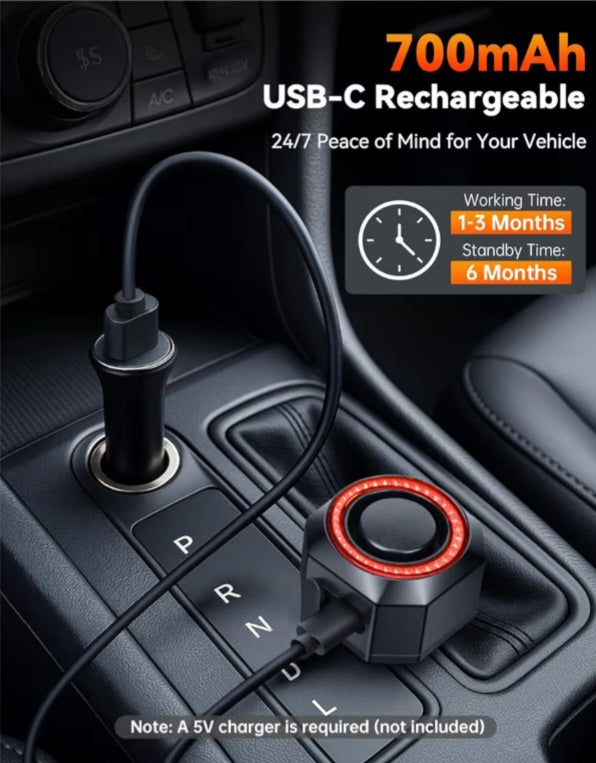 Wireless Remote Anti Theft Car Device 120dB with Motion Sensor Alarm & Red Light