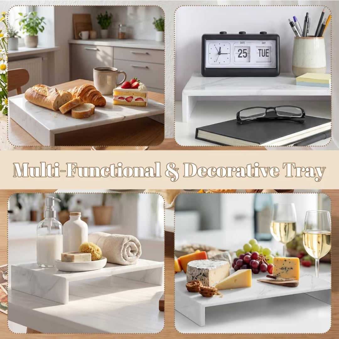 Marble Charcuterie Cheese Marble Cutting Board/Tray 14" L x 10" W x 2.5"