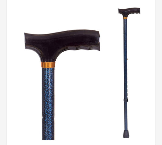 -003 NEW ITEM--Lightweight Aluminum Adjustable Walking Cane with Derby-Top Handle for Men and Women, Blue Ice