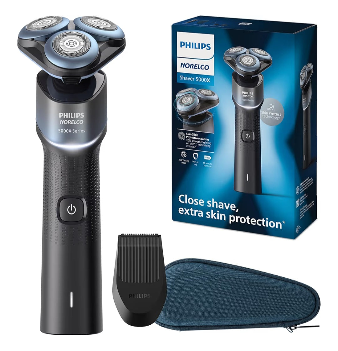 Philips Norelco Shaver 5000X, Rechargeable Wet & Dry Shaver with Precision Trimmer and Storage Pouch