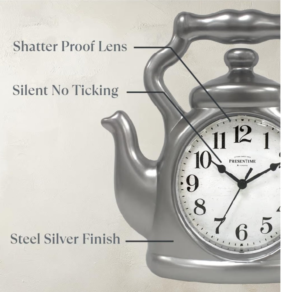 8c Teapot Clock 11 inches