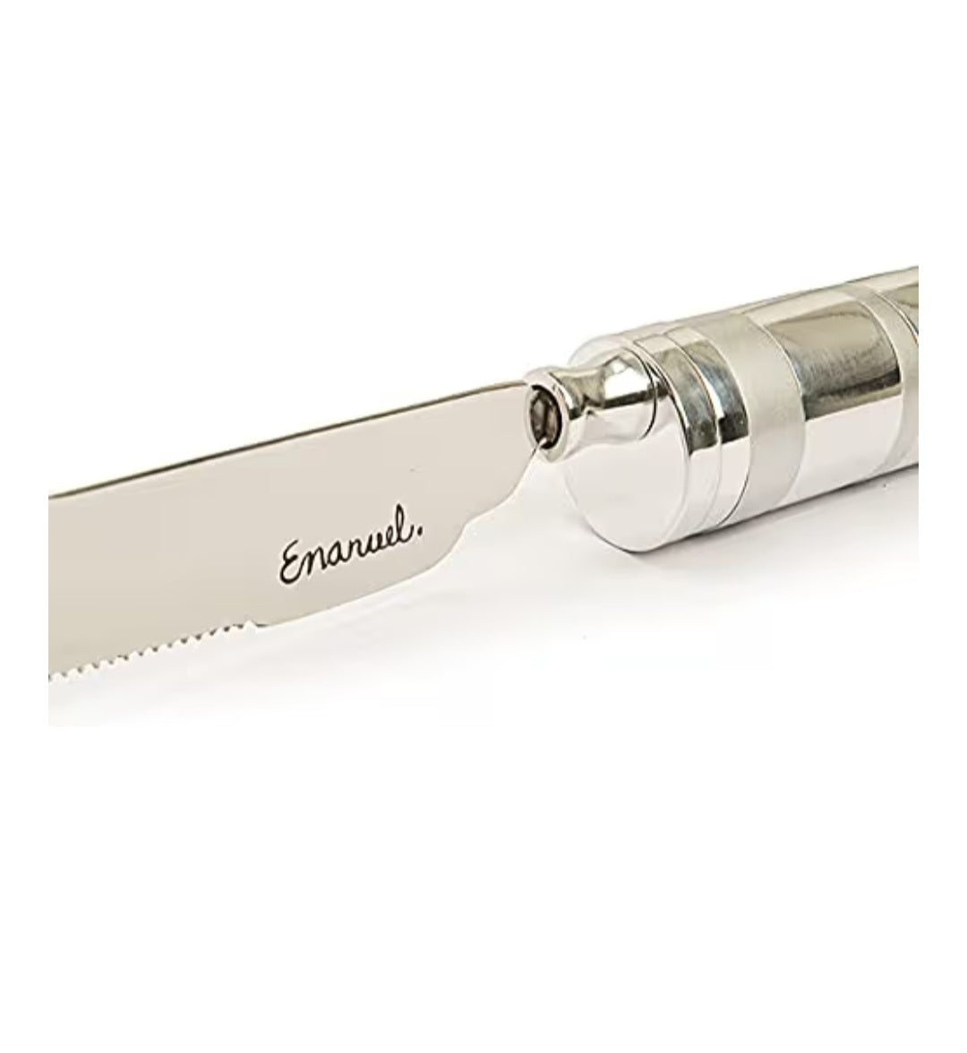 EMANUEL Yair Challah Bread Knife with Detachable Salt Shaker in Handle