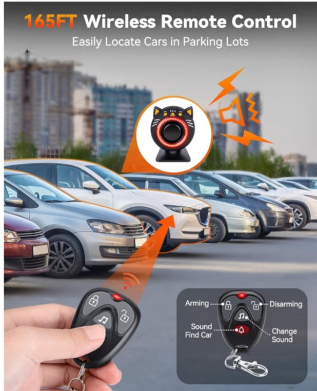 Wireless Remote Anti Theft Car Device 120dB with Motion Sensor Alarm & Red Light
