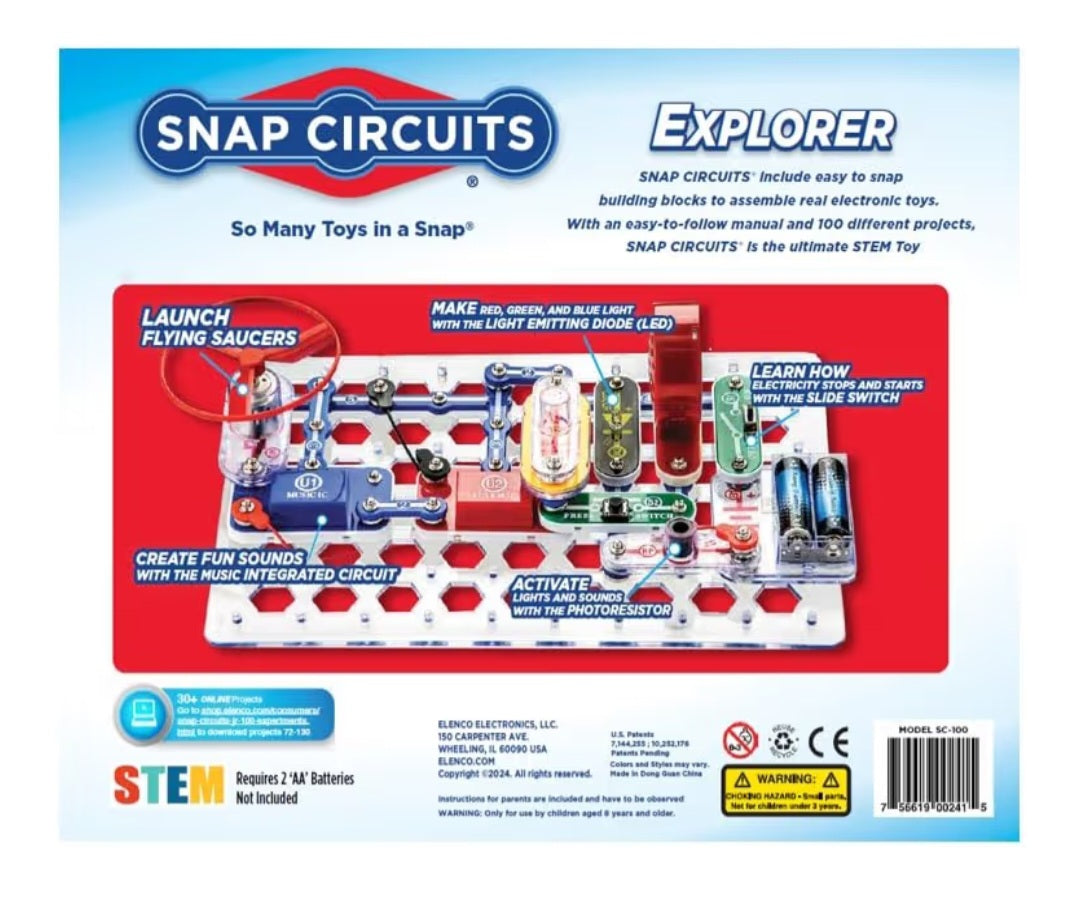 Snap Circuits Jr. SC-100 Electronics Exploration Kit-STEM Educational Toy for Kids 8 +