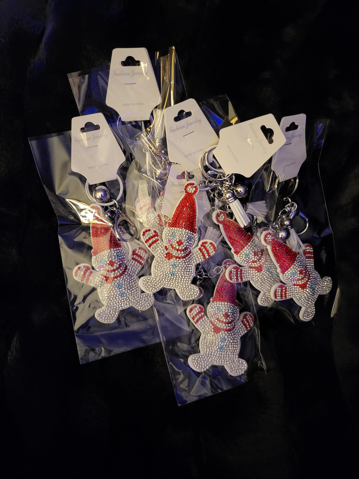 Christmas Puffy Snowman Keychain/Purse Charm