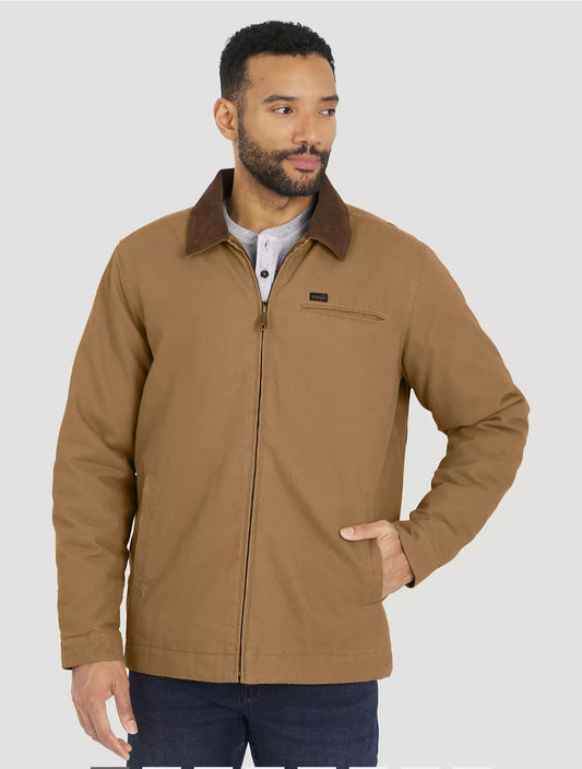 Wrangler Men's Canvas Work Jacket (Brown XL)