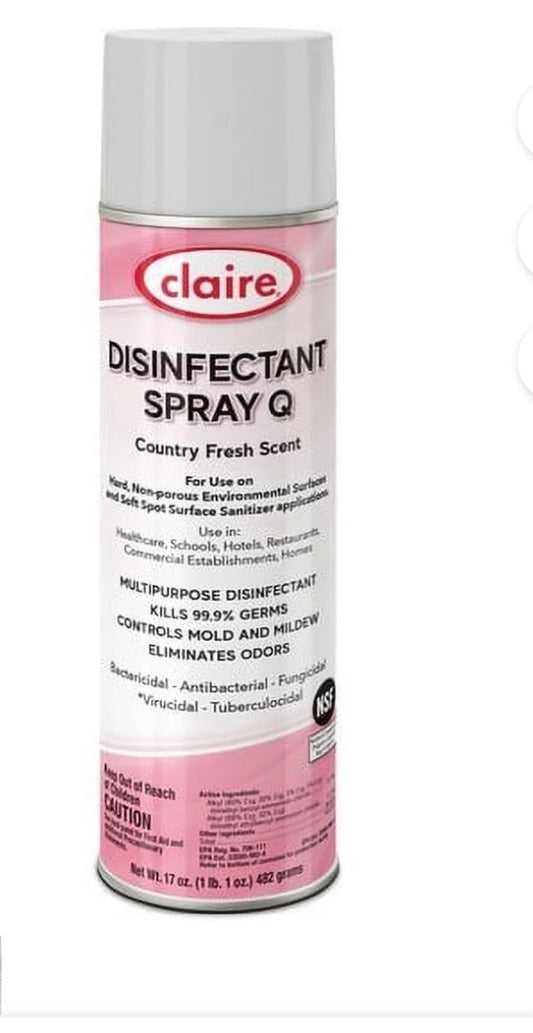 -001 NEW ITEM-Claire CL1001-Disinfectant Spray Country Fresh Scent; 17 Oz.