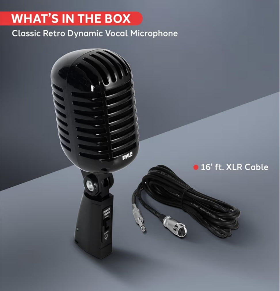 Pyle Classic Retro Dynamic Vocal Microphone